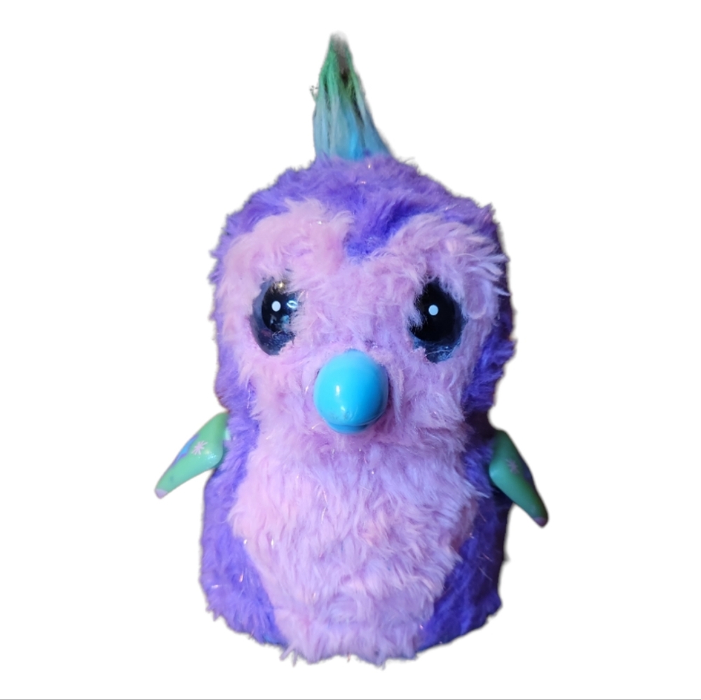 Vtg Hatchimals Bird Penguin Talking Penguin Pink Purple Glittering Garden